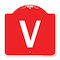 Signmission Designer Series Sign-Sign W/ Letter V, Red & White Aluminum Sign, 18" x 18", RW-1818-22922 A-DES-RW-1818-22922 - alternate 1